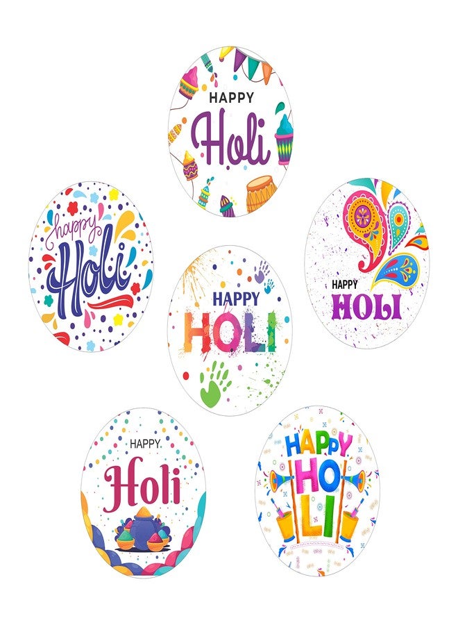 Goelite Happy Holi Stickers for Gifts Packaging and Journal, Decorations Set of 95 Stickers Self-Adhesive and High Glossy Stickers (Design 4) - Image 1